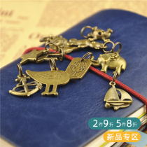 Retro travel notebook pendant Traveler brass pendant DIY accessories pendant bronze metal decoration