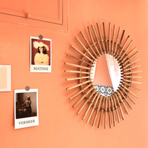 ins Indonesian rattan chic beauty makeup blogger background makeup mirror glasses creative folk livingroom wall decorative mirror