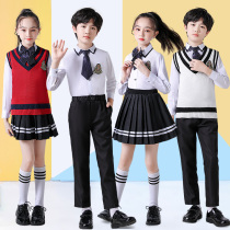 New Years Day childrens costumes primary school kindergarten garden clothes spring and autumn clothes student class clothes middle school students British style recitation