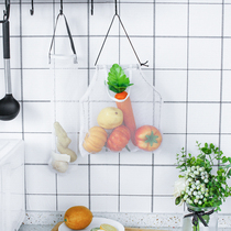 MZao can hang fruit and vegetable storage net bag portable homestay handle kitchen multifunctional hollow garlic onion hanging bag