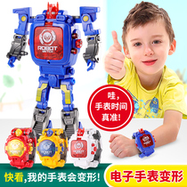 Childrens deformation watch toys 4 King Kong electronic watch transformation 1 Robot 5 assembly model 7 Boy 3-6 years old 10