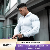 Muscle faith fitness shirt long sleeve high-play slim net red training suit basketball brothers leisure business mens shirt