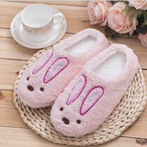 Autumn and winter piggy cotton slippers couple men and women thick-soled non-slip home cute Moon shoes home warm hair