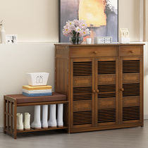 Shoe cabinet Household door modern simple multi-layer space-saving storage dormitory bamboo entrance into the home locker shoe shelf