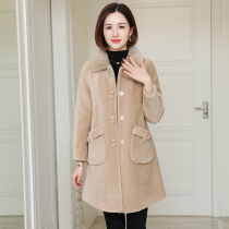 Zqqz sheared wool coat women's middle school long mink fur collar 2020 new grain wool fur coat 2230