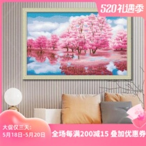 KS Cross Embroidered plant Flower Living room Bedroom modern minimalism 2021 new line embroidered cherry blossoms themselves embroidered