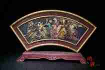 Boutique Yellow Yang wood Finely Carved Octafairy Pendulum piece A solid wood engraving handlebar piece Living room Decorative Arts collection