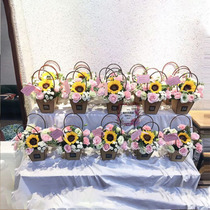 Trapezoidal flower handbag flower arrangement fleshy plant potted Kraft paper flower basket New Square gift bag