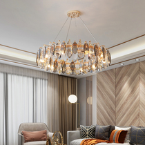 Light luxury crystal chandelier 2021 new simple modern villa high-grade atmospheric dining hall lamp warm bedroom lamps