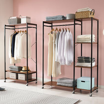 Floor-to-ceiling bedroom simple airing wardrobe iron mobile storage household metal storage hanging coat rack clothing store dedicated