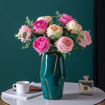 Light and luxurious emulated floral hand moisturizing rose bouquet fake flower living-room furnishing floral dry flower table flower decoration flower arrangement