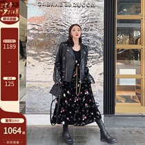 COCO LIMITED sparkly attractive imported sheepskin motorcycle leather coat women