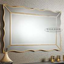 European bathroom mirror Bathroom hanging mirror Soft decoration home entrance decorative mirror Wall hanging simple square wall decoration custom