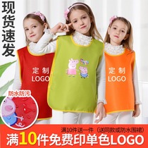 Kindergarten cover dress custom logo Childrens apron painting waistcoat dinner bib Waterproof vest painting clothes sleeveless