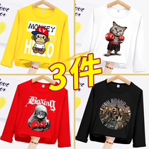 Boys long sleeve T-shirt pure cotton thin section Childrens blouses CUHK Tong-Han version Chauchai boys Spring and autumn childrens clothes