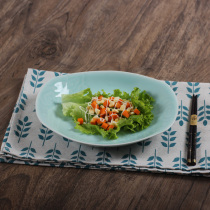 Celadon tableware household ceramic soup deep plate creative rectangular plate 8 inch irregular shaped plate