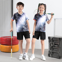 Badminton clothes childrens sports jersey training kit breathable speed dry boy short sleeve custom jersey girl