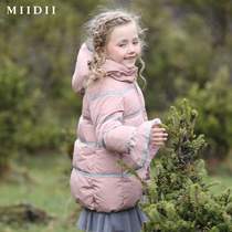 Mystery childrens clothing womens down jacket new warm thickened horn sleeve medium long female down jacket 184KY2698