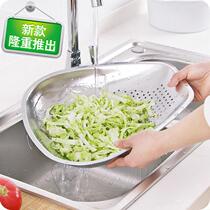 Non-embroidered steel hole non-magnetic vegetable washing basket products vegetable basket stainless steel basin stainless steel single Shau Ji leakage Net Plus