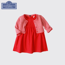 Baby girl suit autumn and winter clothes baby clothes children Girl dress red princess dress foreign dress dress