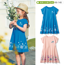 2021 Japanese new Summer Girls pure cotton short sleeves Dress Baby Thin cartoon Princess Dress Skirt Tide