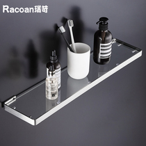 304 Stainless Steel Toilet Wash Bench Mirror Front Cosmetic Bathroom Wall Pendant Tempered Glass Shelving Shelf