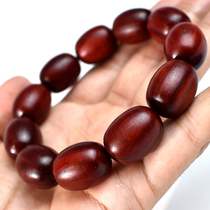 India Zambia small leaf red sandalwood old material along the pattern of jujube beads hand string mens high oil oval beads mens and womens bracelet recommended