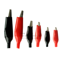 Red black small medium size large alligator clip power test sheath electronic experiment DIY making clip