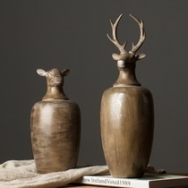 American country vintage decoration ornaments male deer deer furnishings animal living room ornaments home accessories crafts
