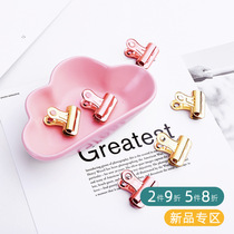 Stationery clip rose gold dovetail clip Golden long tail clip creative metal file ticket clip clip clip