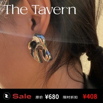 TheTavern design Grey Matter gold and silver fluid bead earrings