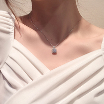 925 sterling silver diamond necklace female simple Net red design sense minority temperament female tide choker ins light luxury gift