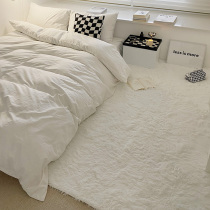 Simple girl white plush bedside floor mat bedroom full carpet bay window tatami cat feeling carpet mat