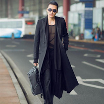 Mens big coat stars the same suit over knee length High-end Business Casual Spring New Pint Jacket Windsuit