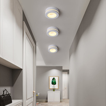 Hallway light Nordic minimalist modern stairs walkway cloakroom white led round ceiling lamp net red aisle light