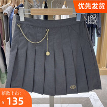 Zhao Ruth with the same paragraph 22 Spring new Little Bear JK Uniform College Wind Semi-Skirt Plexu Skirt TTWH22D203I