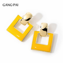 Silver needle candy color simple small geometric stud earrings female 2021 new students Super fairy Net red ear ornaments