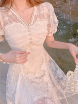 Floral wedding light dress Dress Summer Temperament Style First Love Little White Dress Gentle Wind Dating Skirt Fairy supersenssen