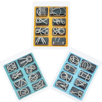 Intelligence buckle 8-piece set ABC metal puzzle nine series unconnected series unring unbuckled intellectual buckle eight-piece set