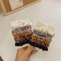 Suit ~ silk satin small intestine hair ring ins Korean summer real silk pure color head rope minimalist girl hair rope