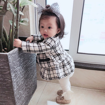 Korean spring dress female baby long sleeve 100 day banquet dress dress 0-2 year old princess dress dress socialite set dress