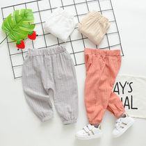 Baby pants male spring and autumn 1-3 year old children anti-mosquito baby summer dress female children leisure 2 boys sports pants