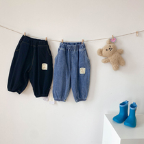 Boys pants spring and autumn models 2021 new boys baby autumn trousers loose tide early autumn children jeans