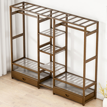 Simple wardrobe Home bedroom solid wood quality net red rental room with dormitory without door small closet containing hanging wardrobe