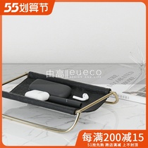 New Chinese Metal Brush Holder Swing Piece Art Book House Office Sales Office Upscale Leather Creative Soft Decorations