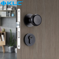 KLC silent door lock Indoor bedroom black universal round handle split door lock