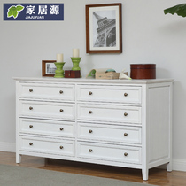 Clearance brand new American all solid wood bucket cabinet multi-drawer cabinet living room locker ivory white ash wood