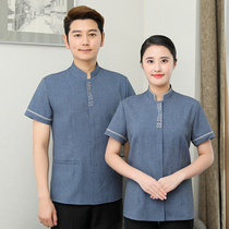 Cleaning overalls Summer short sleeve hotel hospital hotel property Teahouse aunt cleaning PA uniform half sleeve breathable