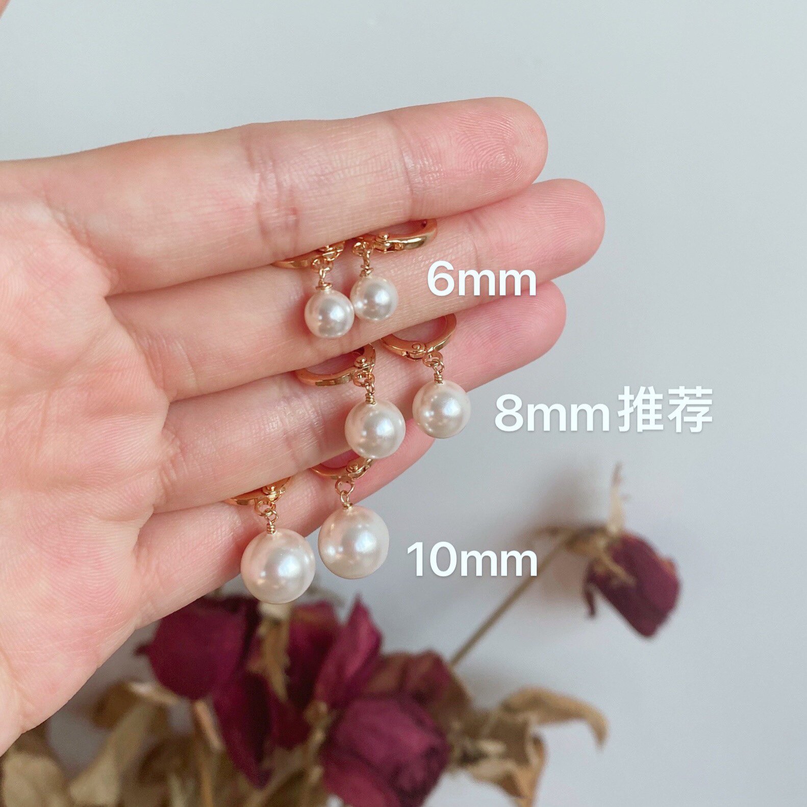 Simple temperament Australian crystal pearl earrings imported 14k gold-plated ear buckle earrings elegant and delicate earrings for women