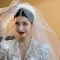 New Fashion Pearl Hair Stirrup White Vegan Head Yarn Bride Wedding Wedding Photo Accessories Photographic Makeup Styling Headwear
